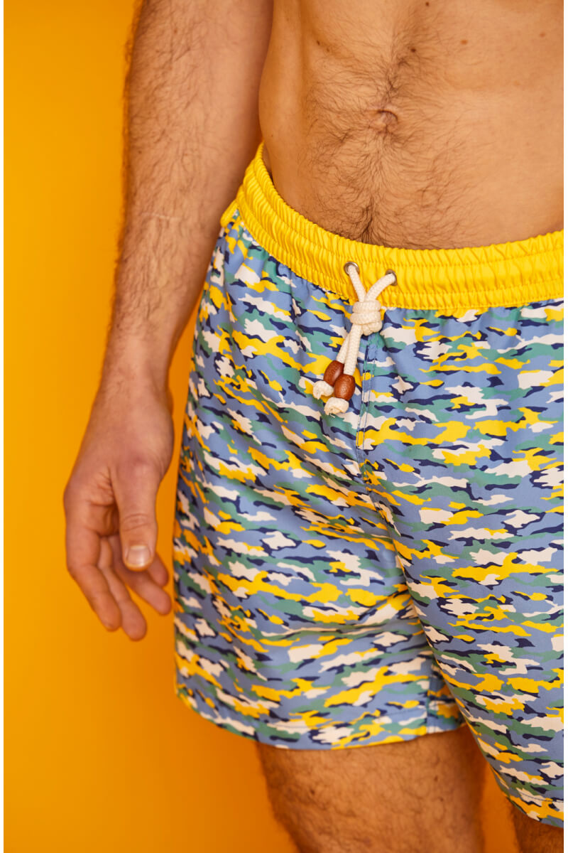 Man wearing a BENSIMON swimsuit with elasticated belt