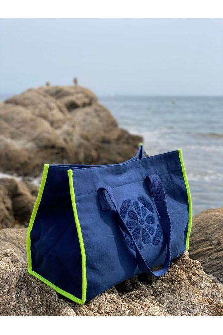 Navy beach bag