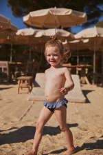 baby girl wearing a Navy Azulejos bikini bottom