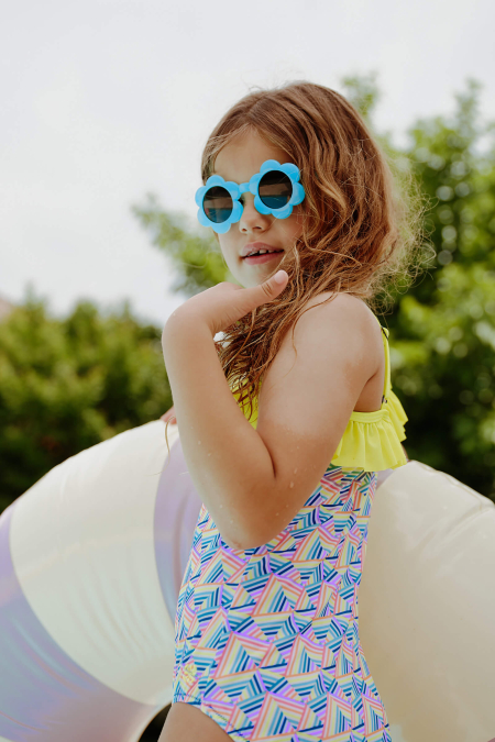Girl's One-Piece Swimwear FLORES Rainbow Mountains | GILI'S