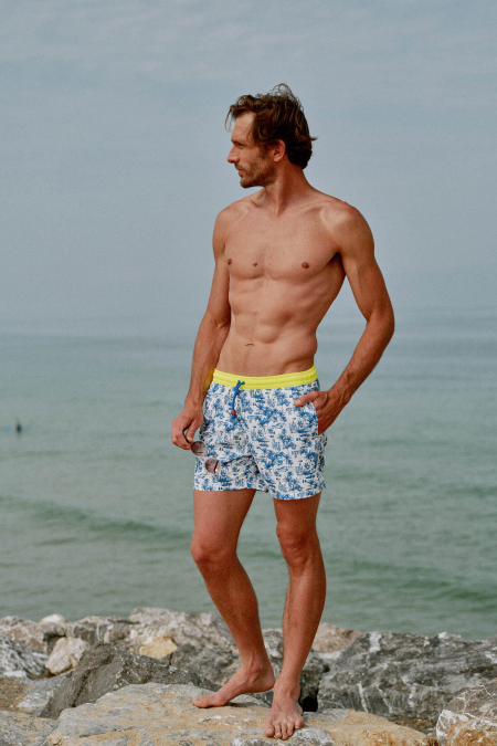 Men's Swimwear TRAWANGAN Toile de Jouy Balinaise inspiration | GILI'S