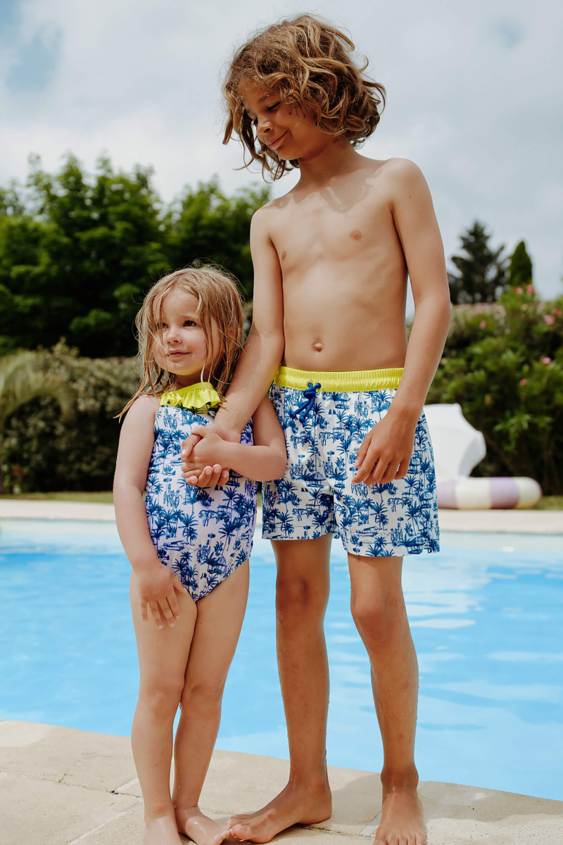 girls wearing a one-piece swimsuit Toile de Jouy Balinaise